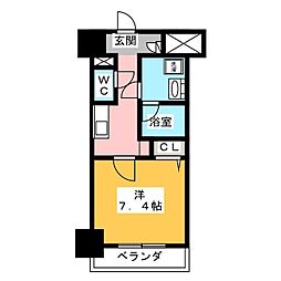 シャルマンソワレ名駅 1Kの間取図画像