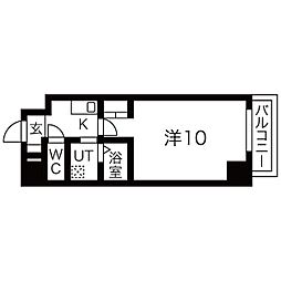 ランドハウス浄心 1Kの間取図画像