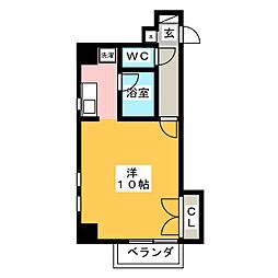 モア・ハナノキ ワンルームの間取図画像