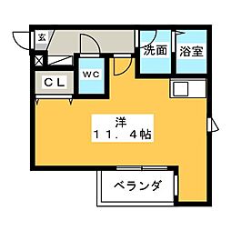 トロワ浄心 ワンルームの間取図画像