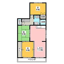 本山マンション 3階3LDKの間取り