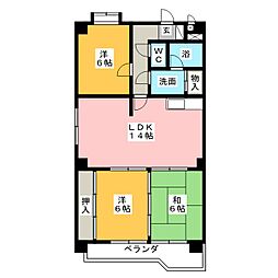 レジデンス栄光 3LDKの間取図画像