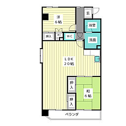 ユニーブル西山 2LDKの間取図画像