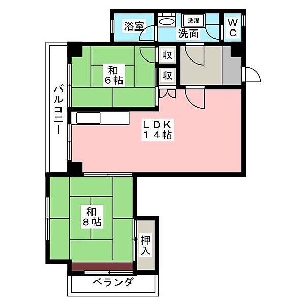 レジデンス池之浦 ｜愛知県名古屋市名東区社台１丁目(賃貸マンション2LDK・4階・52.86㎡)の写真 その2