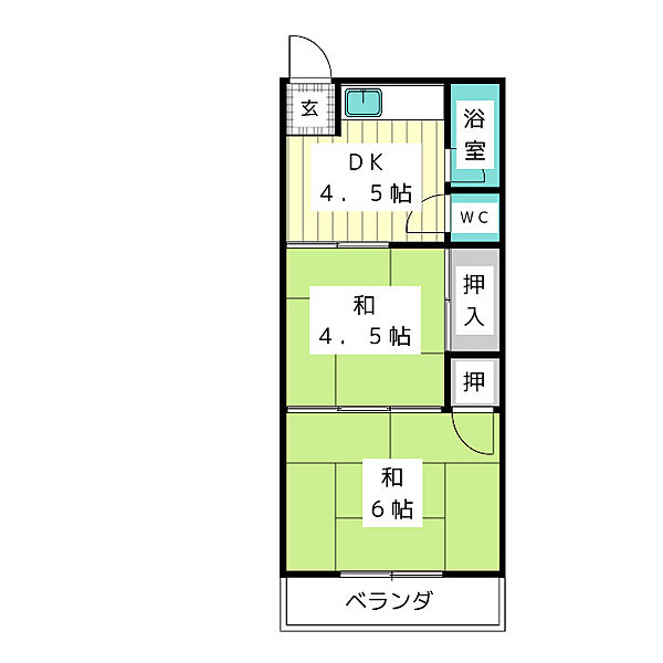 下八反田荘/定期借家契約2年再契約型 ｜愛知県名古屋市名東区香坂(賃貸アパート2DK・2階・29.16㎡)の写真 その2