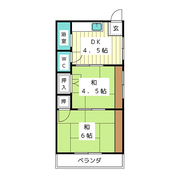 三和荘 ｜愛知県名古屋市名東区藤森１丁目(賃貸アパート2DK・2階・33.00㎡)の写真 その2