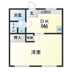 太陽はうす 1DKの間取図画像
