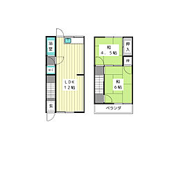 コーポ恵美 2LDKの間取図画像