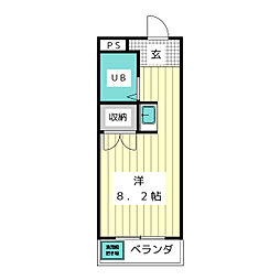 ラ・メゾン・タカギ 3階ワンルームの間取り