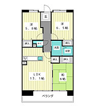 アーバンラフレ虹ヶ丘中6号棟  ｜ 愛知県名古屋市名東区代万町３丁目（賃貸マンション3LDK・4階・74.82㎡） その2