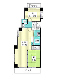 サンリバー高針高針中央ビル 2LDKの間取図画像