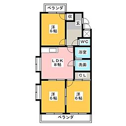 グランドメゾン新池 3DKの間取図画像