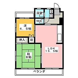 第18オオタビル 2LDKの間取図画像