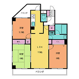 グランドハイリス本山 3LDKの間取図画像
