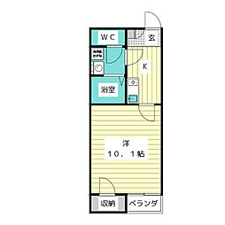 レオネクスト高針荒田I 1階1Kの間取り