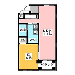 ラパン　ドゥ 1階1LDKの間取り