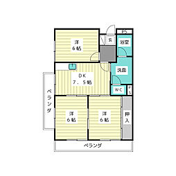シェモア 3DKの間取図画像