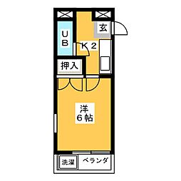 ＡＴＳ千代田橋ハイツ 1階1Kの間取り