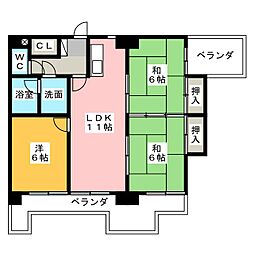 グランドハイリス上社 3LDKの間取図画像