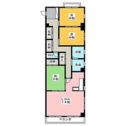 ベルクハウス霞ヶ丘 3階3LDKの間取り