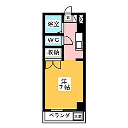 ホーメスト東山 1Kの間取図画像