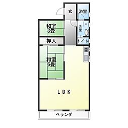 和佳奈ハイツ 1SLDKの間取図画像