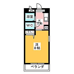 ホワイトヒルズ本山 1Kの間取図画像