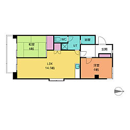 第2栄和マンション 2LDKの間取図画像
