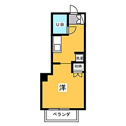 パラシオン東山 ワンルームの間取図画像