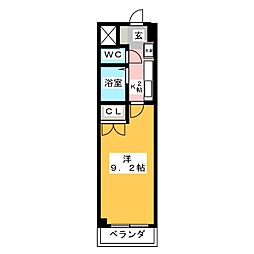 シテイライフ田代 1Kの間取図画像