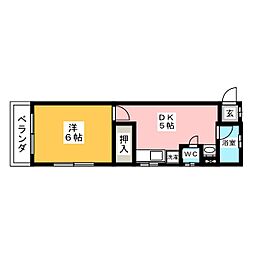 サンシティ南明 1DKの間取図画像