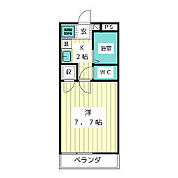 シングルハウスフジ 1Kの間取図画像