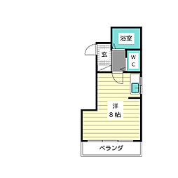 ハイツ牧の原 1Kの間取図画像
