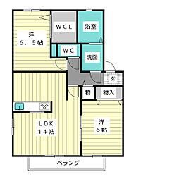 グリーンヒル新宿 2LDKの間取図画像