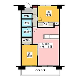 RAFERIO亀の井 2LDKの間取図画像
