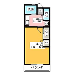 コーポ井上 1Kの間取図画像