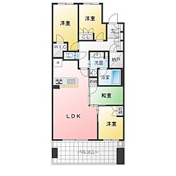 バンベール星ケ丘 3LDKの間取図画像