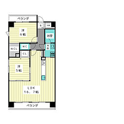 MOTTI3 2LDKの間取図画像