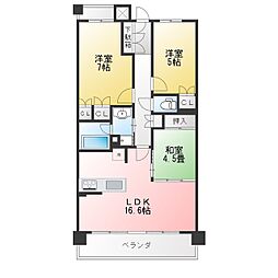 東山公園レジデンス 3LDKの間取図画像