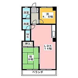 柴昭ハイツ 2LDKの間取図画像