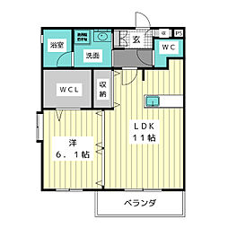 ウィズユー 1LDKの間取図画像