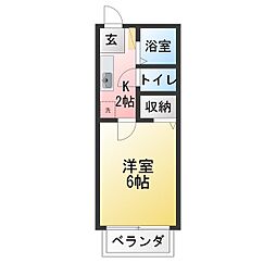 メゾン宮根台 1Kの間取図画像