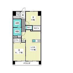MOTTI3 2LDKの間取図画像