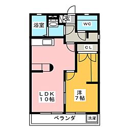 OS.SKYマンション鹿子 1LDKの間取図画像