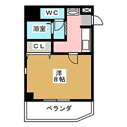 エストレヤビル 1Kの間取図画像