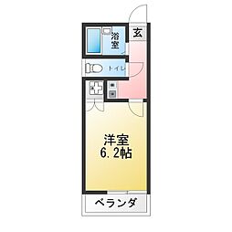 香流橋レジデンス 1Kの間取図画像