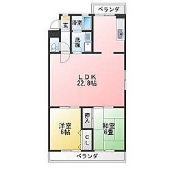 アーバン京命1 2LDKの間取図画像