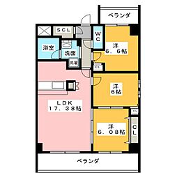 アニマート 3LDKの間取図画像