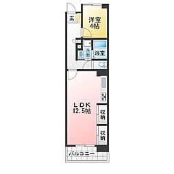 UR都市機構アーバンラフレ星ケ丘9号棟 1LDKの間取図画像