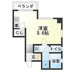 リエス千代田橋 ワンルームの間取図画像